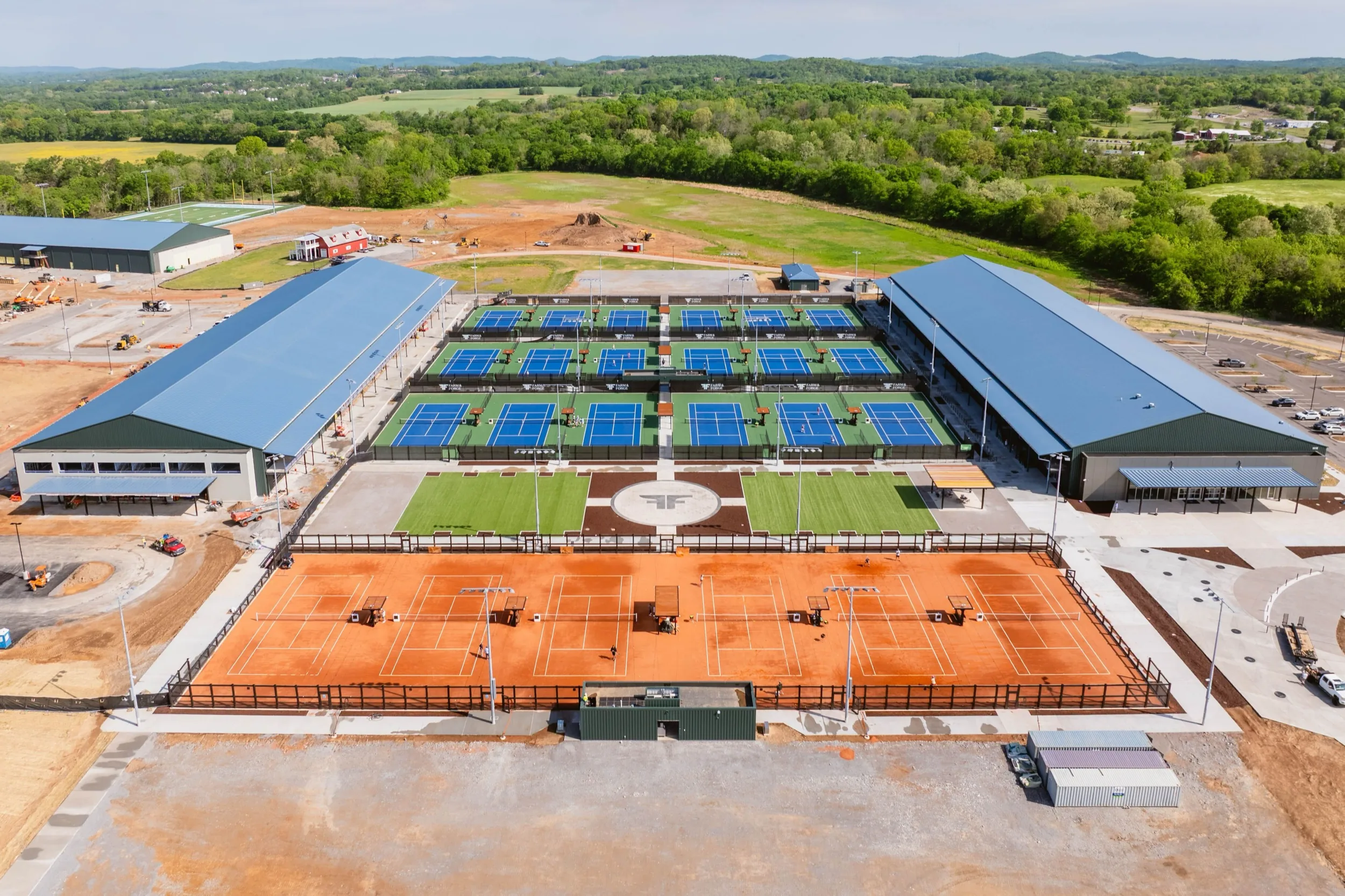 Farm and Forge Club — pickleball pavilion and clay tennis courts