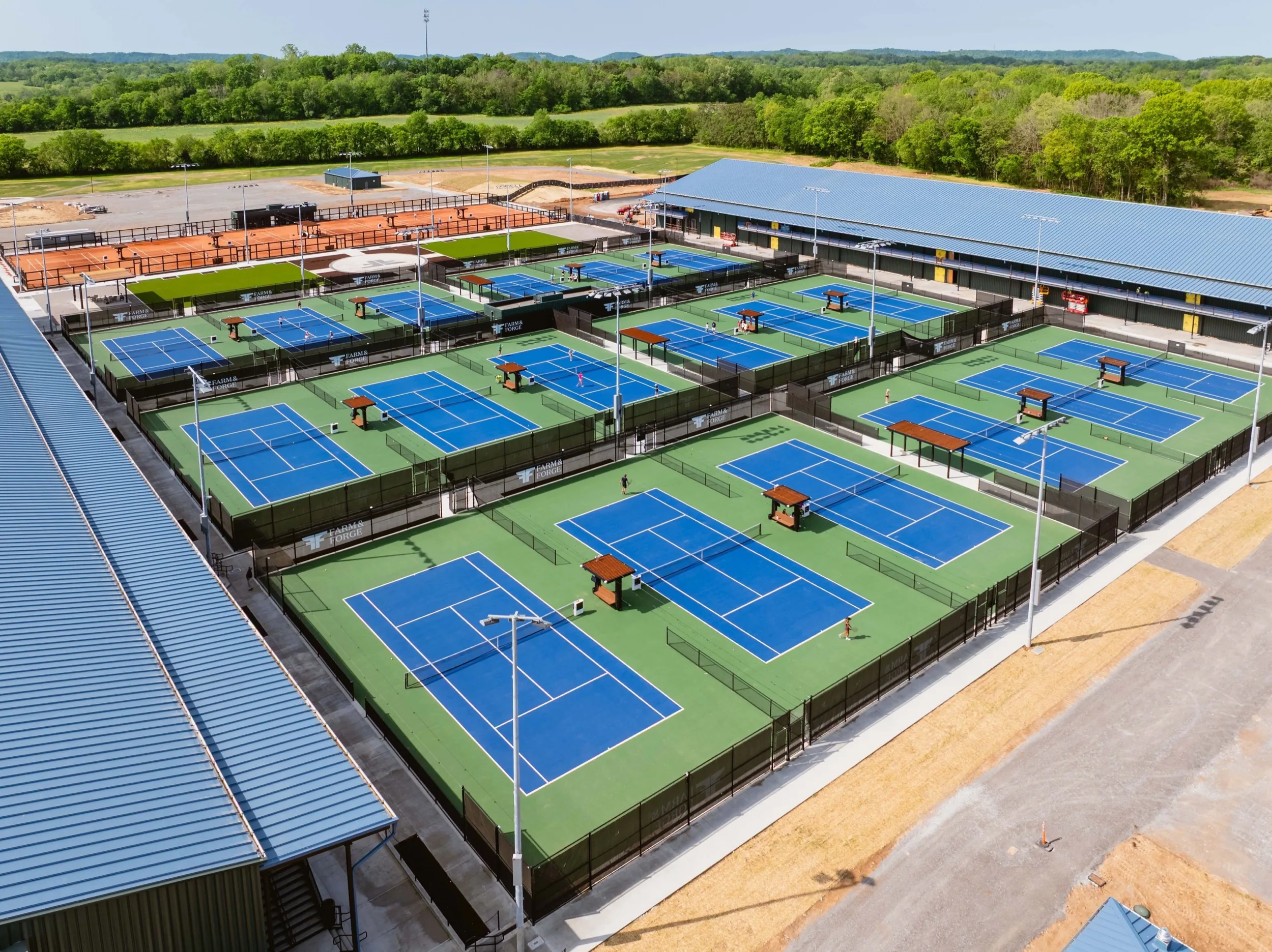 Farm and Forge Club — tennis complex aerial